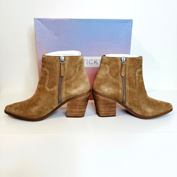 Lisa Vicky Suede Ankle Boots Women’s 7.5 Saddle Brown KEY-V New with Box - Picture 3 of 7